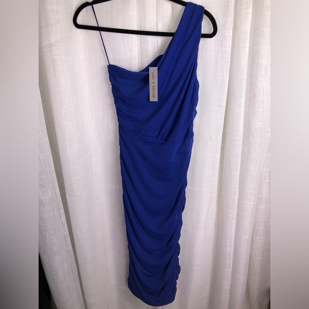 Love By Design Cobalt Blue Asymmetrical Mini Dress